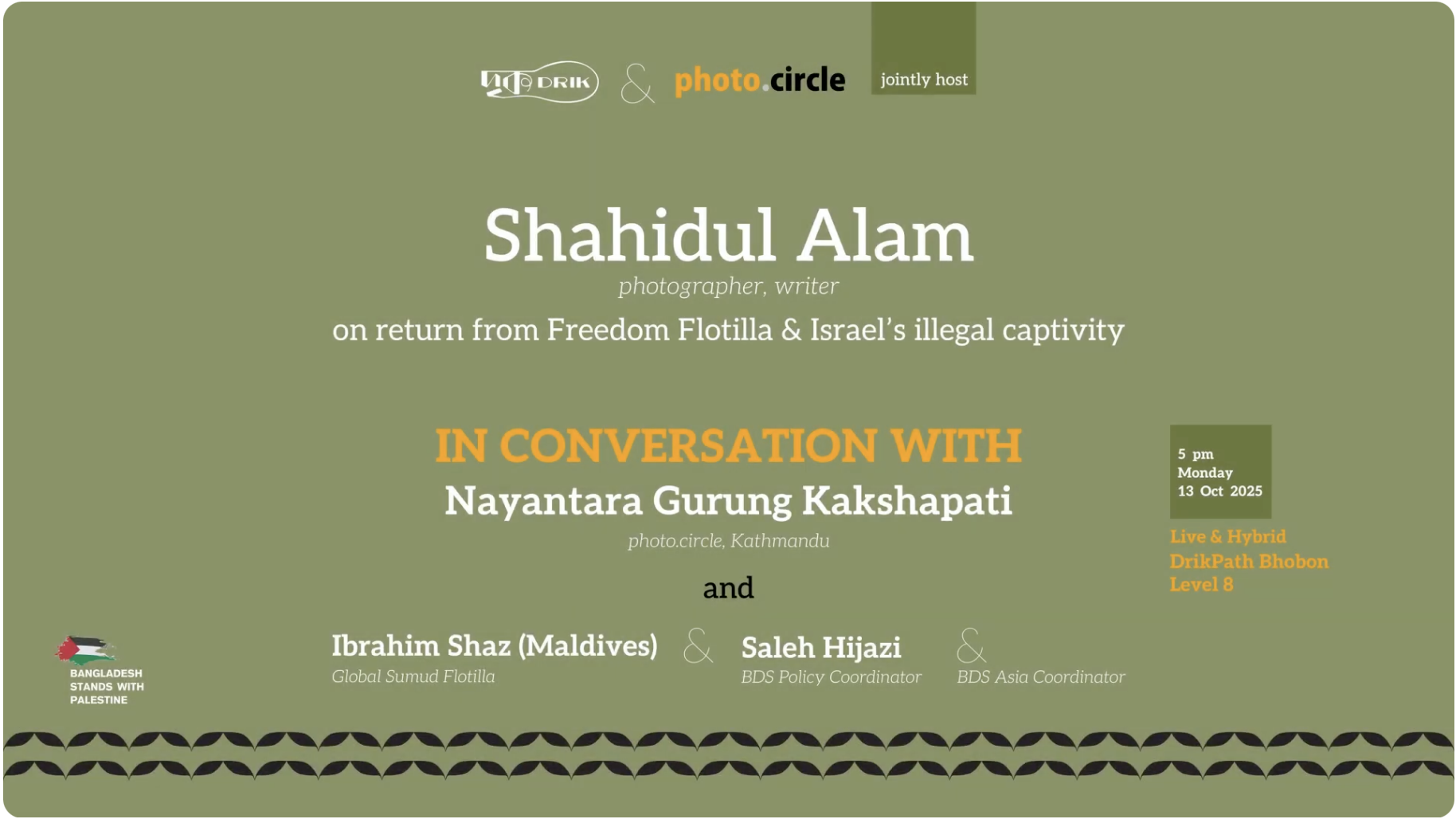 Shahidul Alam in conversation with Nayantara Gurung Kakshapati on Freeom Flotilla